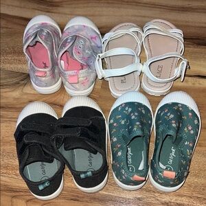 Bundle- Cat & Jack Black and Green Sneakers Comfortable Casual Footwear